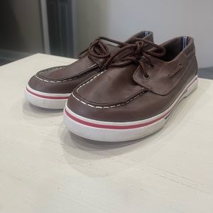 Boys Nautica Brown Leather Boat Shoes